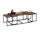 Lot De 3 Tables Basses Gigognes Dayton 113 Cm Effet Vieilli Design Industriel