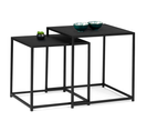 Lot De 2 Tables Basses Gigognes Davis 40/45 En Métal Noir Mat Design Industriel