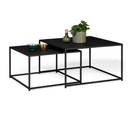 Lot De 2 Tables Basses Gigognes Davis 60/70 En Métal Noir Mat Design Industriel