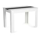 Table à Manger Rectangle Rozy 4 Personnes Blanche Et Noire 110 Cm