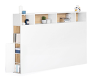 Tête De Lit Cleo 165 Cm Avec Rangements Blanc Et Façon Hêtre