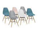 Lot De 6 Chaises Sandra Mix Color Pastel Rose, Blanc, Gris Clair X2, Bleu X2