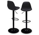 Lot De 2 Tabourets De Bar Karl Design Noir Pied Noir