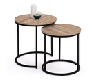 Lot De 2 Tables Basses Gigognes Detroit Rondes 40/45 Design Industriel