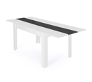 Table à Manger Extensible Rectangle Georgia 6-10 Personnes Blanche Et Grise 140-220 X 90 Cm