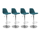 Lot De 4 Tabourets De Bar Karl Design Bleu Canard