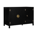 Buffet Bas 110 Cm Yang 3 Portes Bois Noir