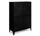 Armoire Ester 4 Portes Métal Noir Design Industriel