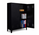 Armoire Basse Ester 2 Portes Métal Noir Design Industriel