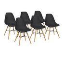 Lot De 6 Chaises Sandra Noires Pour Salle à Manger