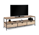 Meuble TV 160 Cm Detroit 3 Tiroirs Design Industriel