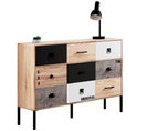 Buffet 3 Portes 3 Tiroirs 110 Cm Sacramento Design Industriel