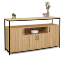 Buffet 4 Portes 140 Cm Detroit Avec Niche Design Industriel