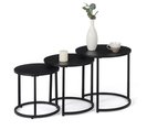 Lot De 3 Tables Basses Gigognes Rondes Davis 35/40/45 En Métal Noir Mat Design Industriel