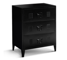 Commode Ester 60 Cm 3 Tiroirs Métal Noir Design Industriel