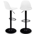 Lot De 2 Tabourets De Bar Karl Design Blanc Pied Noir