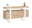 Buffet 140 Cm Phoenix 4 Portes Bois Et Blanc