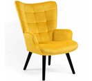 Fauteuil Scandinave Ania Velours Jaune