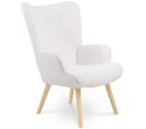 Fauteuil Scandinave Ivar En Tissu Bouclette Blanc