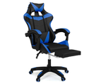 Fauteuil De Gaming Alex Réglable Avec Repose-pied, Coussin De Tête Et Coussin Lombaire Noir Et Bleu