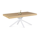 Table à Manger Rectangle Alix 8 Personnes Pied Araignée Bois Et Blanc 160 Cm