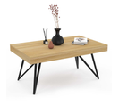 Table Basse Rectangulaire Adele Pieds Croisés 100 Cm Bois Et Noir