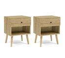 Lot De 2 Tables De Chevet Emmie 1 Tiroir Scandinaves Hêtre