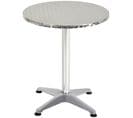 Table De Bar Bistro Dia. 60 Cm Hauteur Réglable Aluminium Acier Inoxydable