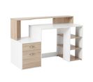 Bureau Informatique 137 L X 55 L X 92 H Cm Chêne Blanc