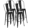 Lot De 4 Tabourets De Bar Industriel