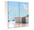 Armoire Miroir Murale Rangement Salle De Bain Acier Inox.