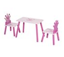 Ensemble Table Et Chaises Enfant Design Princesse Couronne Bois Pin Mdf Rose