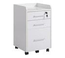 Caisson De Bureau 3 Tiroirs Panneaux Particules Mdf Blanc