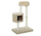 Arbre à Chats Style Cosy Chic Griffoirs Niche Plateforme Bicolore Beige Café