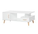 Table Basse Rectangulaire Design Scandinave Blanc