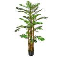 Palmier Artificiel H.1,85 M Troncs Branches Lichen Feuilles Grand Réalisme Pot Inclus