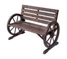 Banc De Jardin 3 Places Style Rustique Chic Bois Sapin Traité Carbonisation