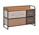 Commode Meuble De Rangement 5 Tiroirs 87,5 X 29 X 58 Cm