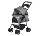 Poussette Buggy Pliable Chien Chat Panier Rangement 4 Roues