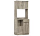 Armoire De Cuisine Multi-rangement Aspect Chêne Gris