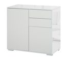 Commode Buffet 2 Tiroirs 2 Portes 79 X 36 X 74 Cm Blanc