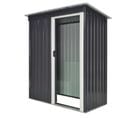 Abri De Jardin - Remise Pour Outils - Cabanon Porte Coulissante - Tôle D'acier Noir Blanc