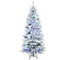 Sapin De Noël Artificiel Enneigé Lumineux LED Multicolore