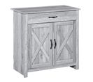 Buffet 2 Portes Tiroir Style Rural Chic Aspect Bois Gris Clair