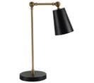 Lampe De Table Articulée Style Néo-rétro Métal Doré Abat-jour Noir