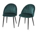 Lot De 2 Chaises Velours Pieds Métal