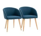 Lot De 2 Chaises De Visiteur Style Scandinave Tissu Aspect Lin