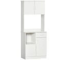 Armoire De Cuisine Multi-rangements Mdf Blanc