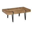 Table Basse Style Industriel Métal Noir Aspect Ancien Bastaing Bois