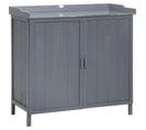 Armoire De Jardin Table De Rempotage 2 En 1 Bois Gris